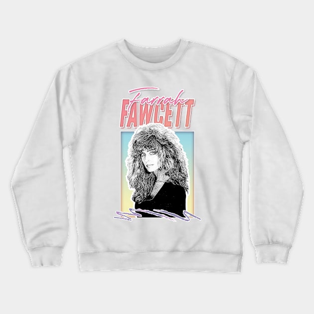 Farrah Fawcett //  Retro Fan Art Design Crewneck Sweatshirt by DankFutura